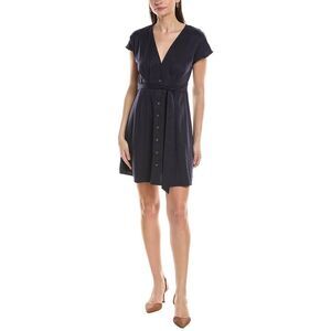 Opt Womens O.P.T Lilia Linen-Blend Mini Dress, Black